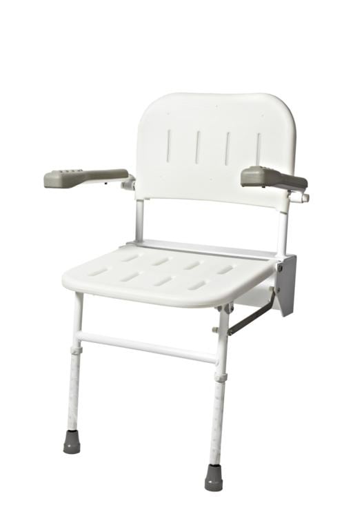 Wall Mounted Shower Seat with Back Arms and Legs SYNC Living