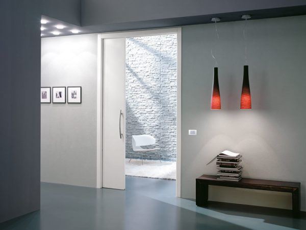 sliding pocket door bathroom